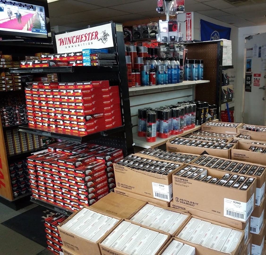 Inside the shop — wall-to-wall ammunition and accessories